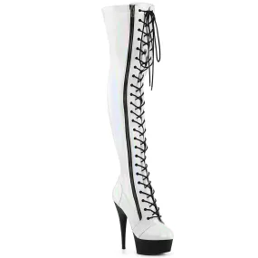 Perfect For Hiking All-Purpose Style DELIGHT-3029 White Stretch Hologram Patent/Black Matte