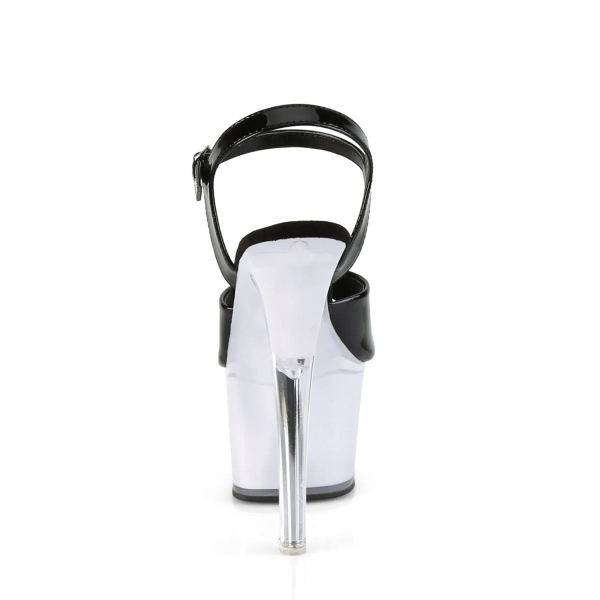 Easy Entry Casual Sandals for Every Day DISCOLITE-709 Black Patent/White Glow