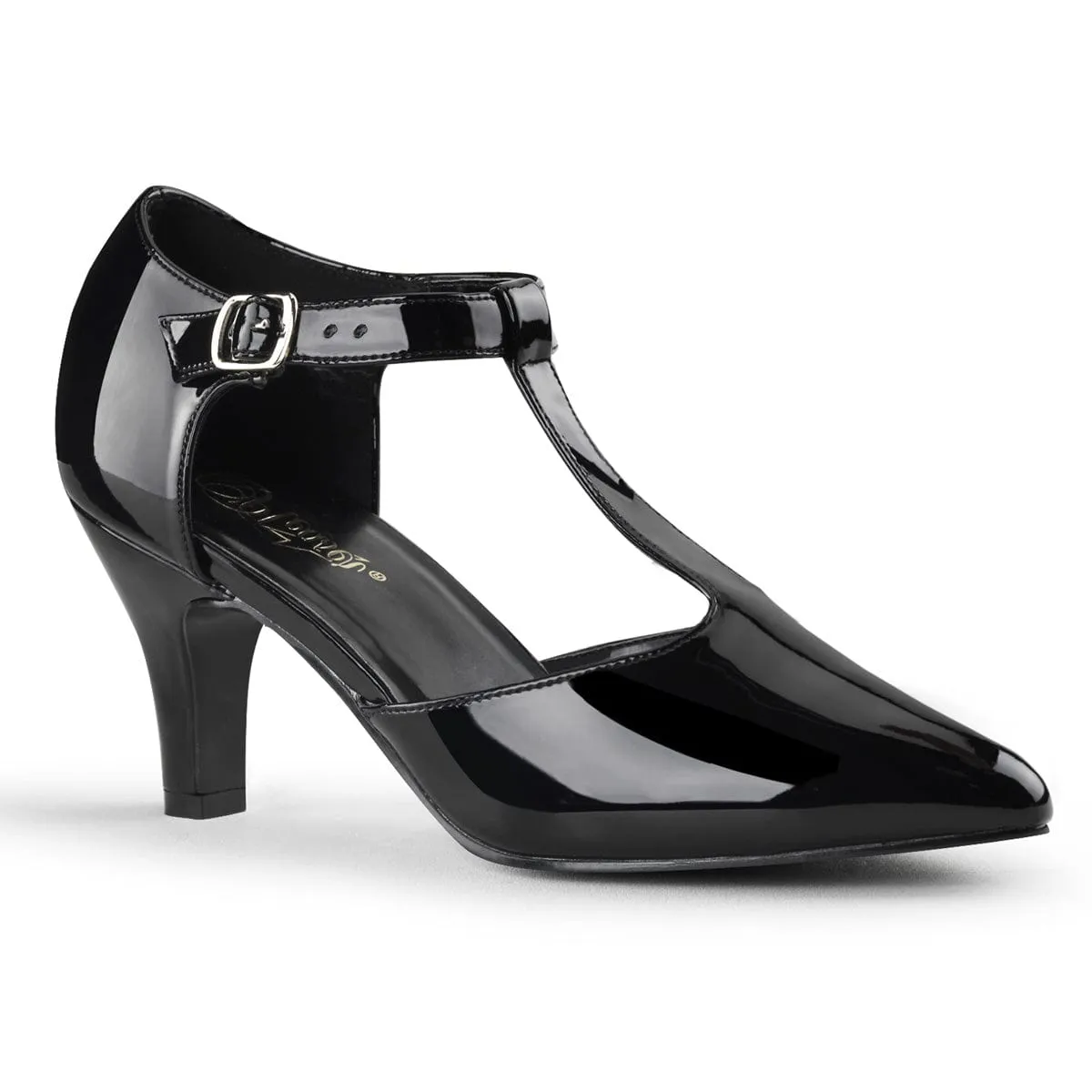 DIVINE-415 Black Patent Soft Cushion Heels