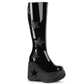 Zip Up Style DYNAMITE-218 Black Patent -Black Multi Glitter