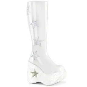 DYNAMITE-218 White Patent -White Multi Glitter Campus Cool Durable Material