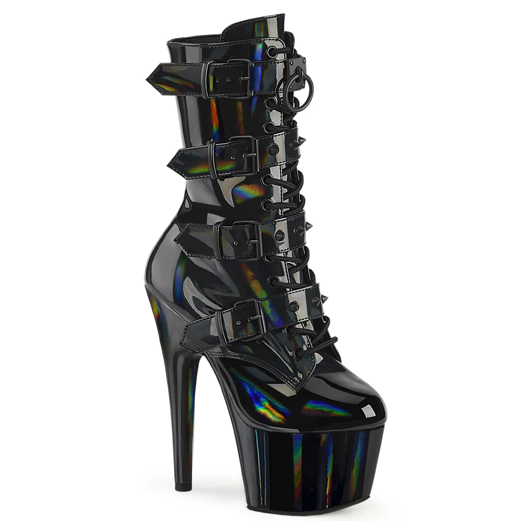 ADORE-1046 Black Hologram Patent/Matching Wide Sole