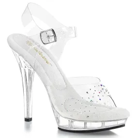LIP-108SD Clear/Clear Floral Embellished Heels Luxe Heeled Sandals