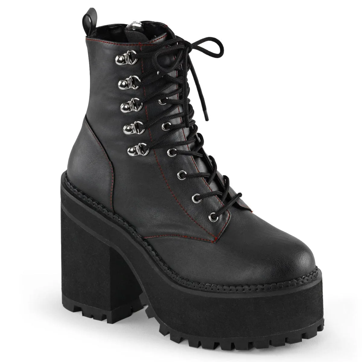 ASSAULT-100 Black Vegan Leather Rugged Terrain High   Performance