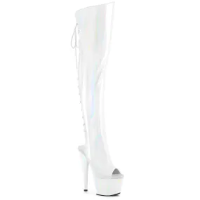ADORE-3019HWR White Stretch Hologram/White Hologram Synthetic Firm Lock