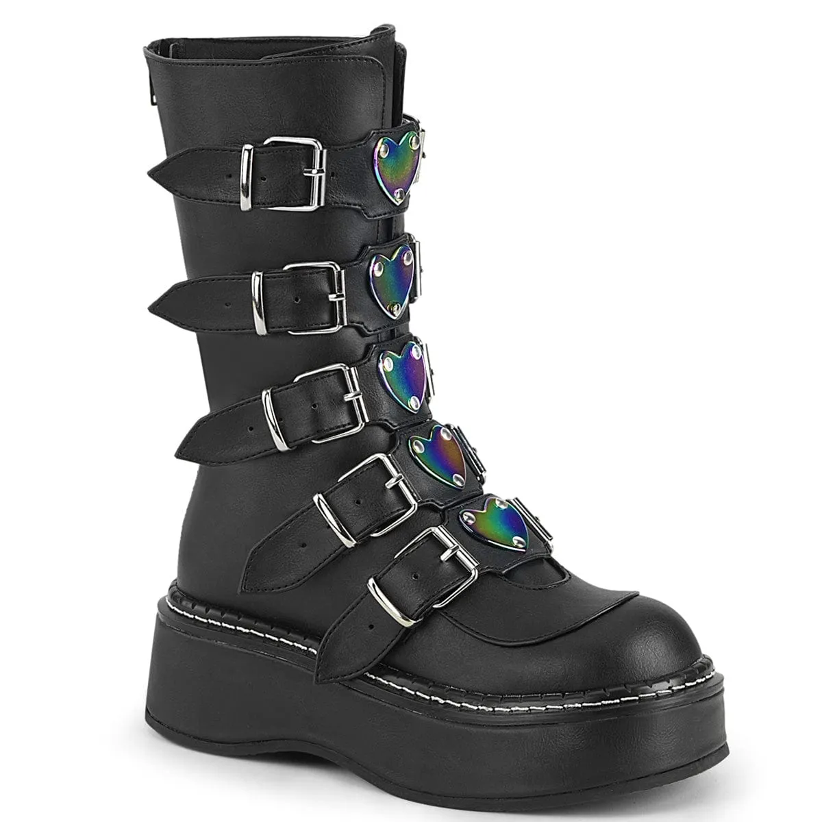 EMILY-330 Black Vegan Leather Transitional Style