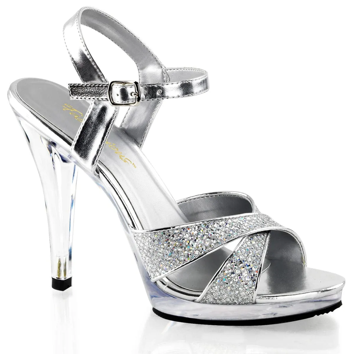 Sandal Replacements Flexible Travel Sandals FLAIR-419(G) Silver Multi Glitter/Clear