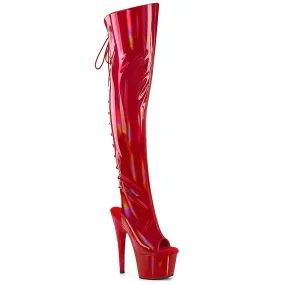 ADORE-3019HWR Red Stretch Hologram/Red Hologram Stylish Footwear Soft Inner Lining