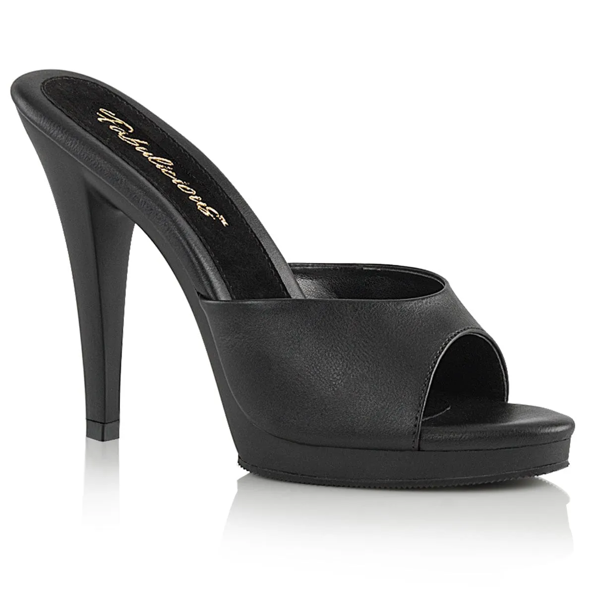 FLAIR-401-2 Black Pu/Black Trendy Platform Heels