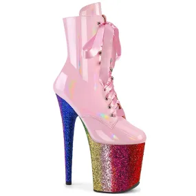 FLAMINGO-1020HG Baby Pink Hologram Patent/Rainbow Glitter Easy Walk
