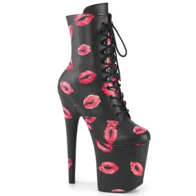 Wild Edge FLAMINGO-1020KISSES Black Faux Leather/Black Faux Leather