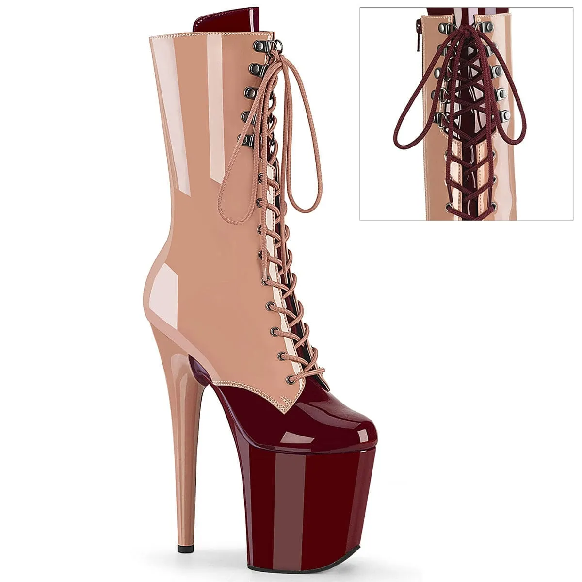 FLAMINGO-1054DC Blush-Burgundy Patent/Blush Burgundy Soft
