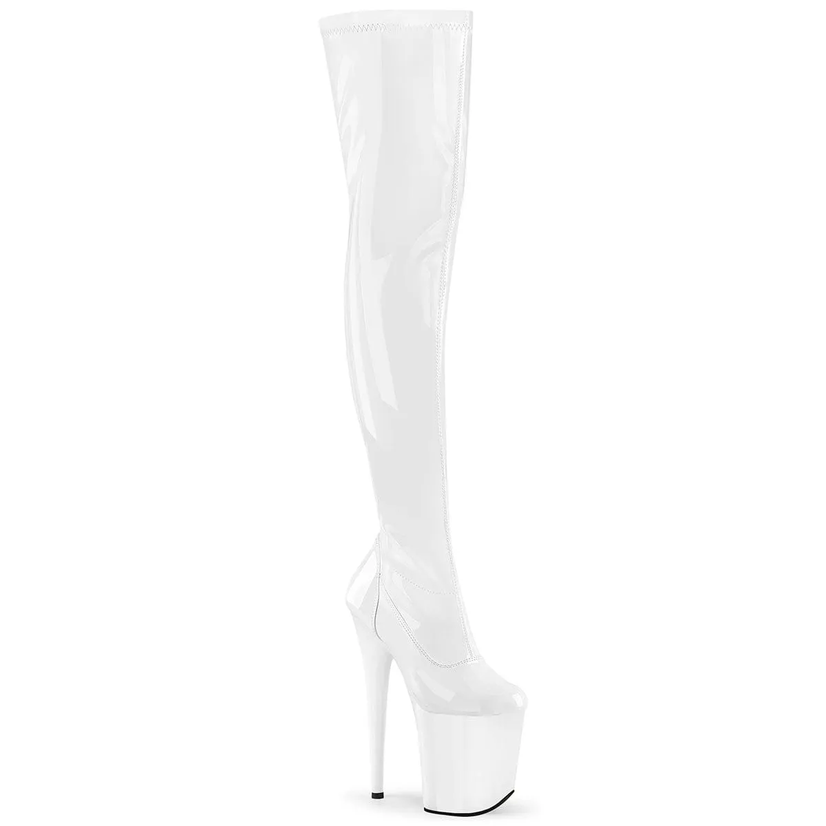 Sleek Look FLAMINGO-3000 White Stretch Patent/White