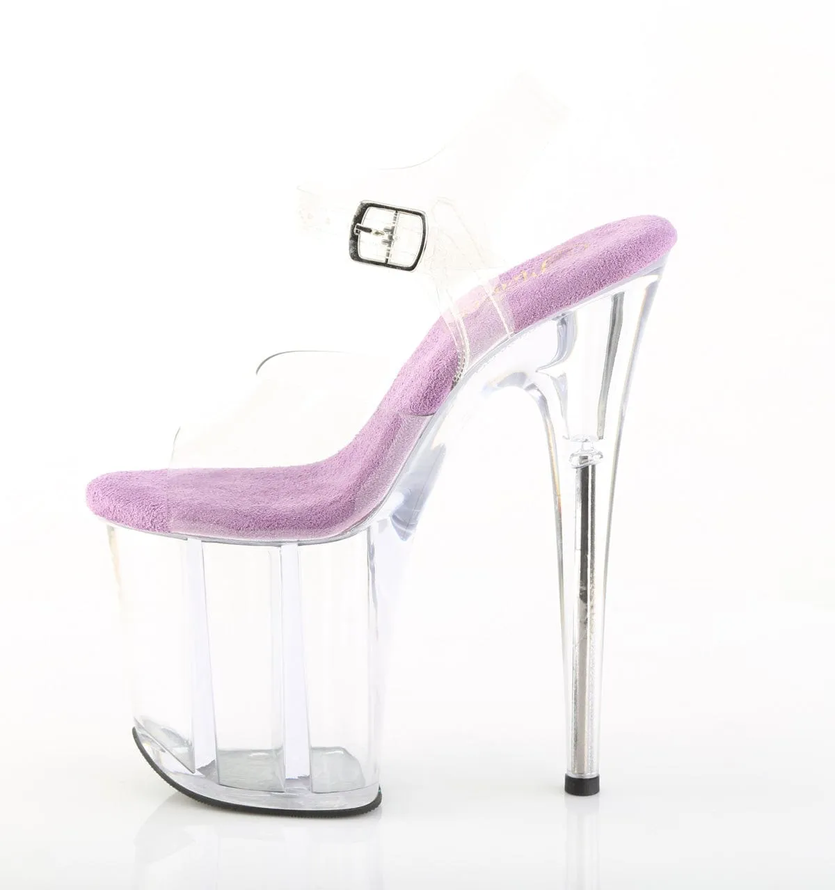 FLAMINGO-808 Platform Shoes Clear-Lavender/Clear Open Finish Slim Profile
