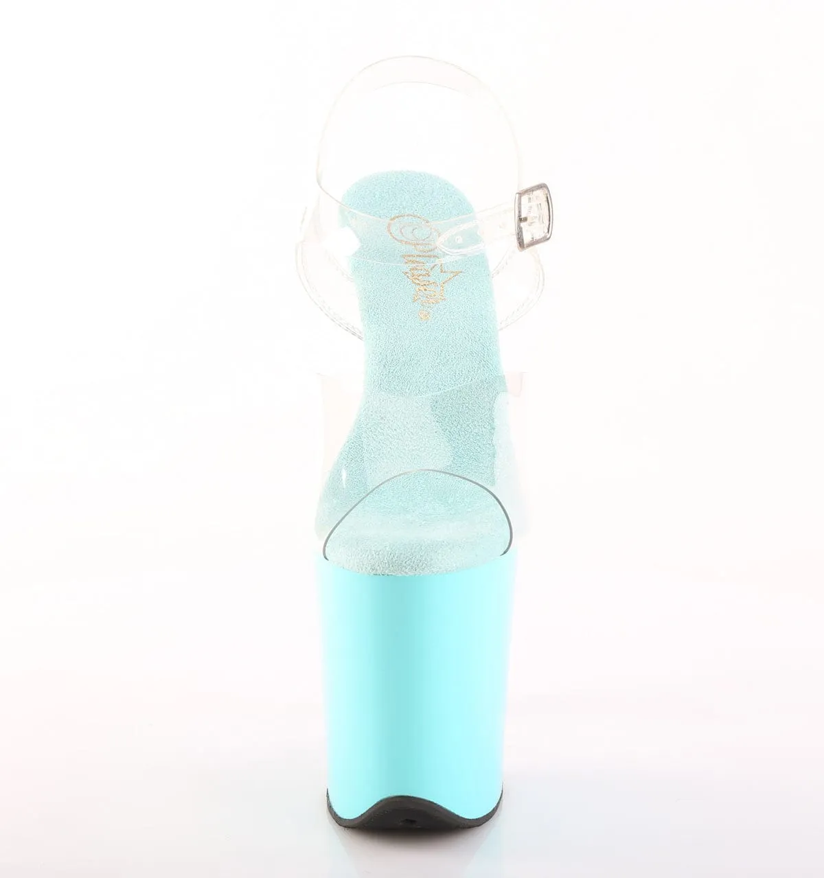 FLAMINGO-808 Platform Shoes Clear/Aqua Canvas Material