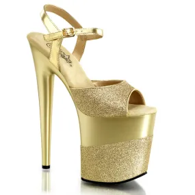 FLAMINGO-809-2G Gold Glitter/Gold-Glitter Water Friendly Chic Vacation Footwear