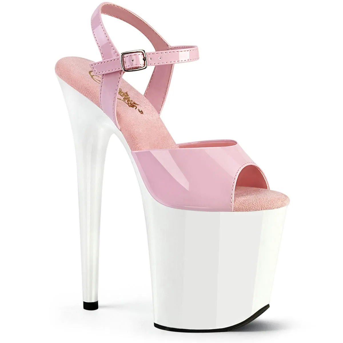 Casual Footwear for Vacation FLAMINGO-809 Baby Pink Patent/White