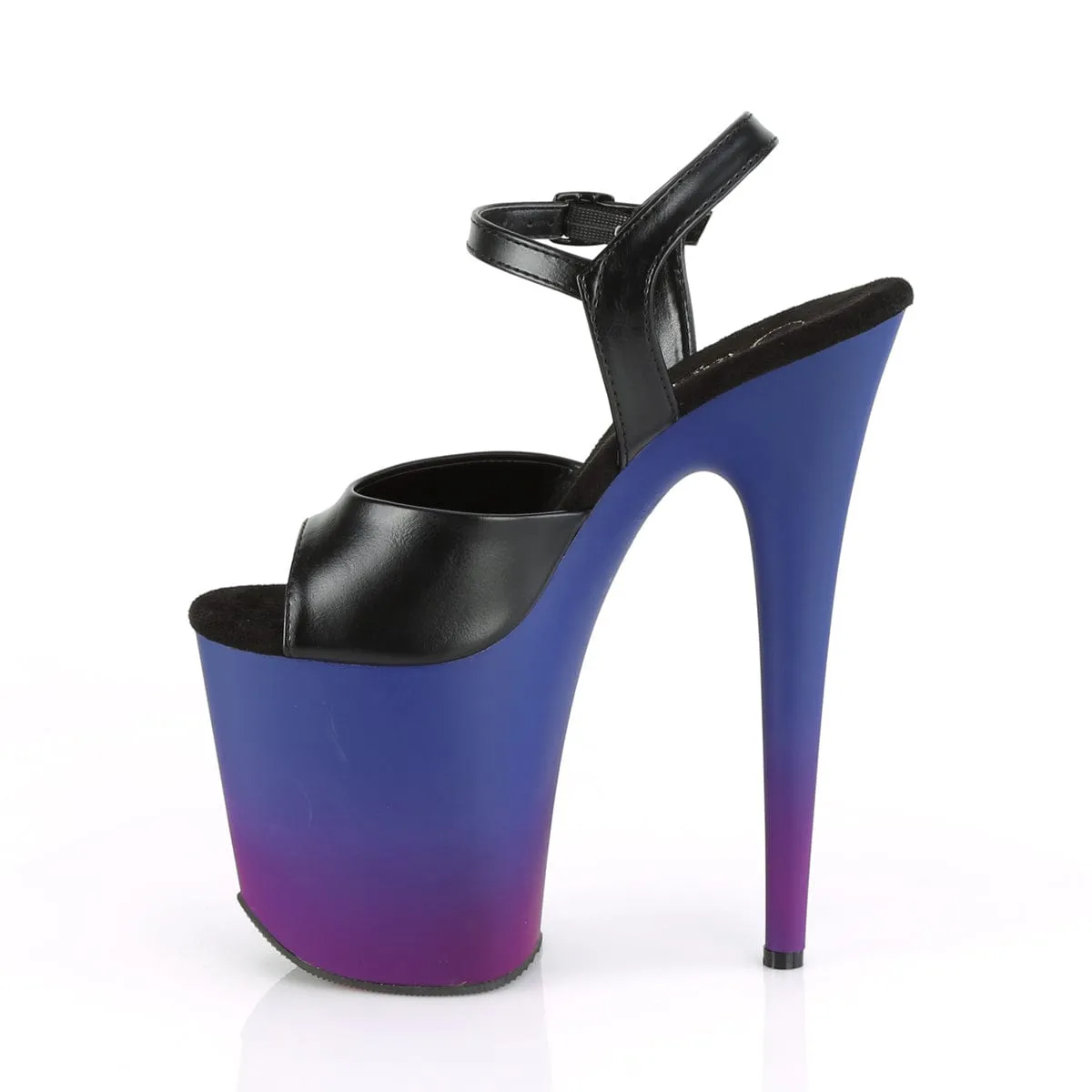 Practical Footwear Practical Design FLAMINGO-809BP Black Faux Leather/Blue-Purple Ombre
