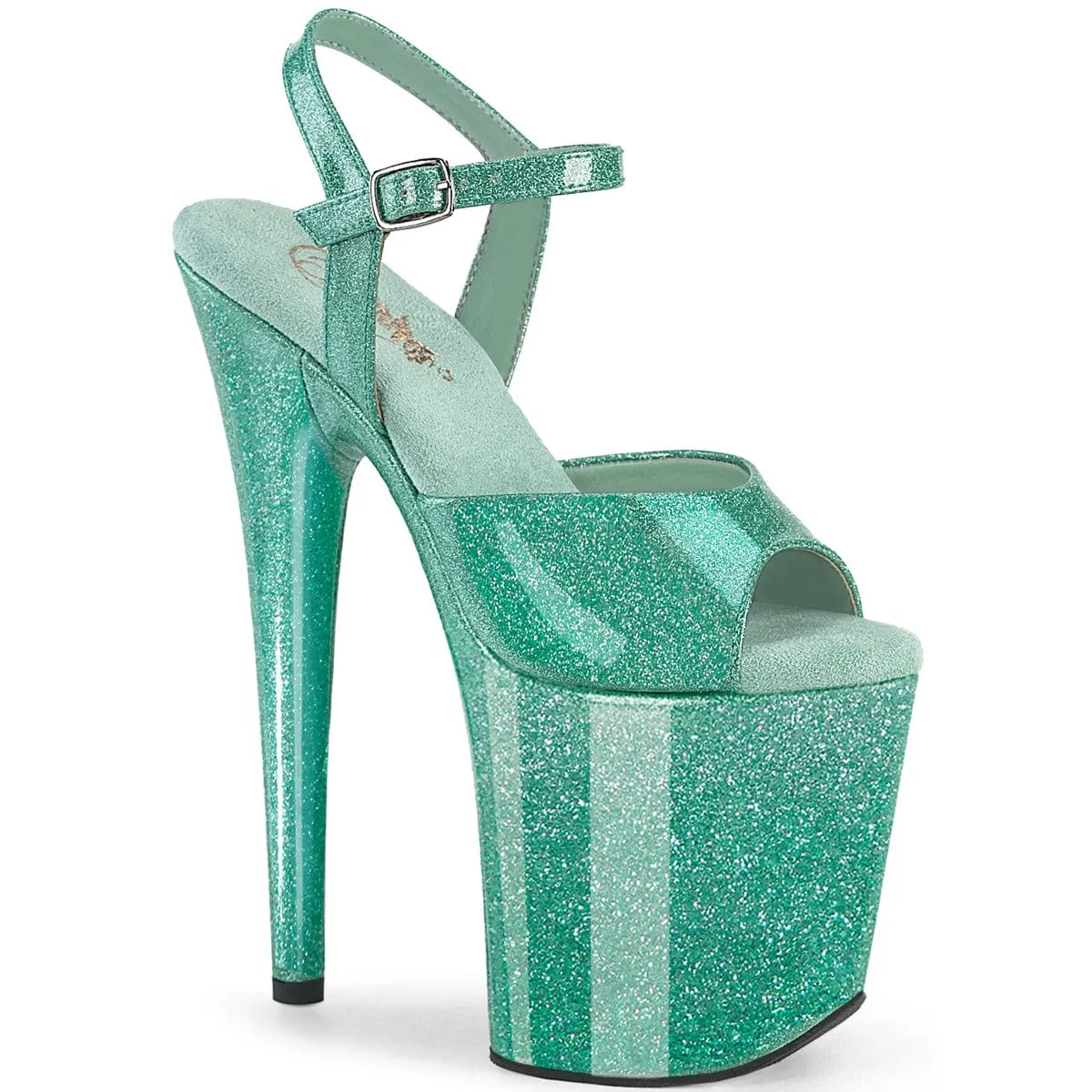 Chic Vacation Footwear FLAMINGO-809GP Aqua Glitter Patent/M