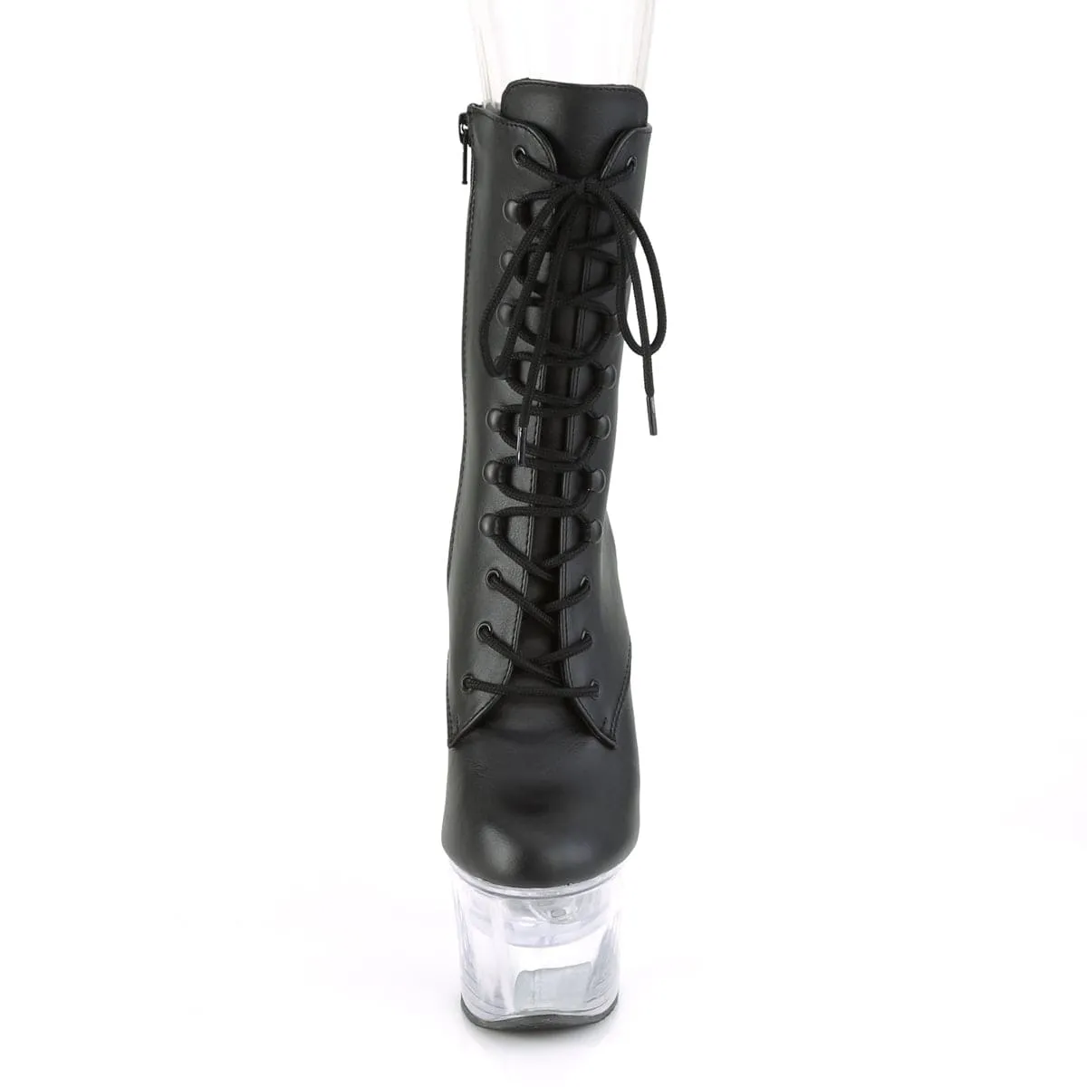 FLASHDANCE-1020-7 Black Faux Leather/Clear Brave Walk