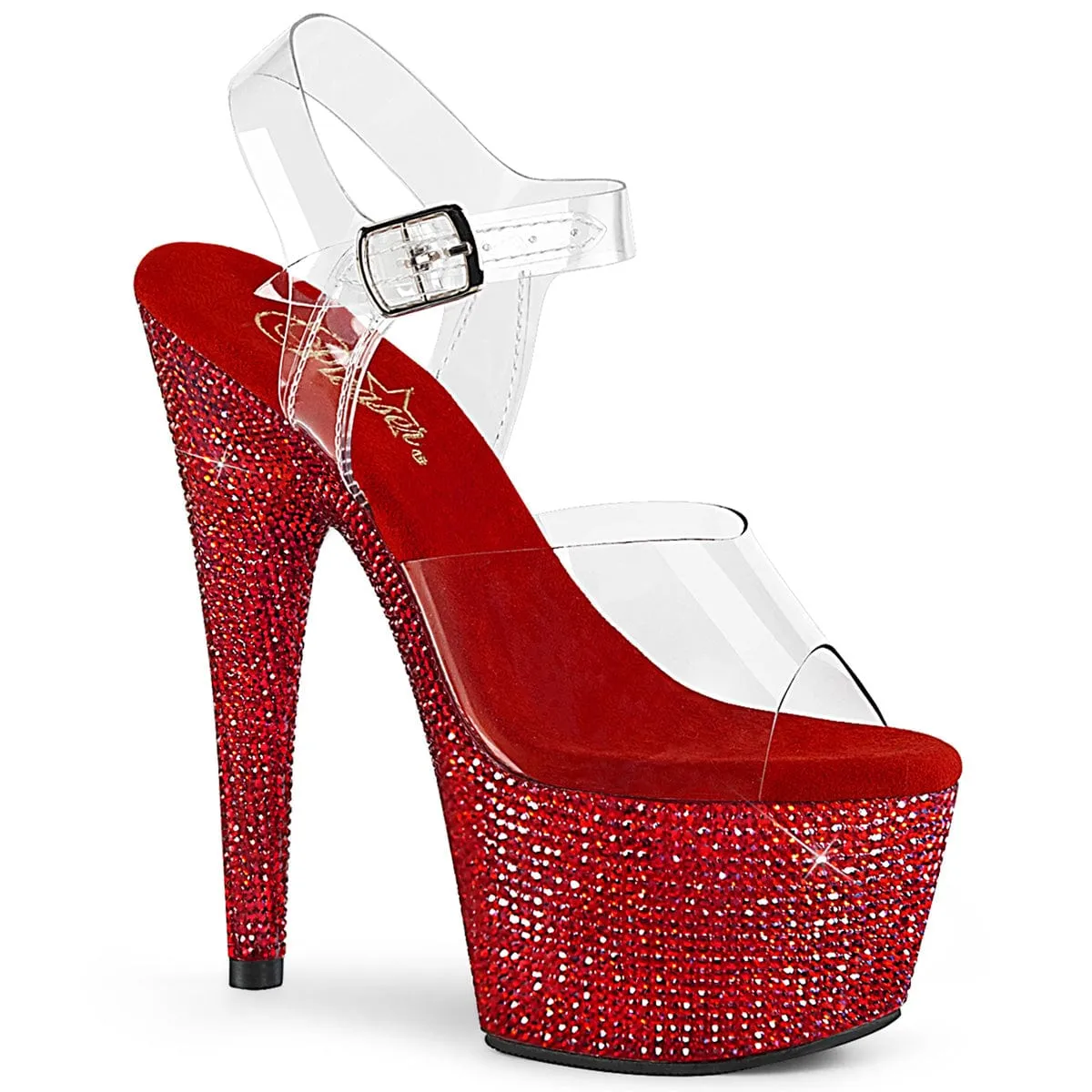 Earth Mood BEJEWELED-708DM Clear/Red Rhinestones