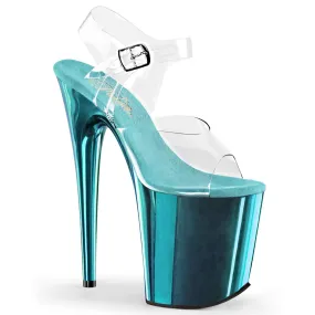 FLAMINGO-808 Clear/Turquoise Chrome Everyday Footwear
