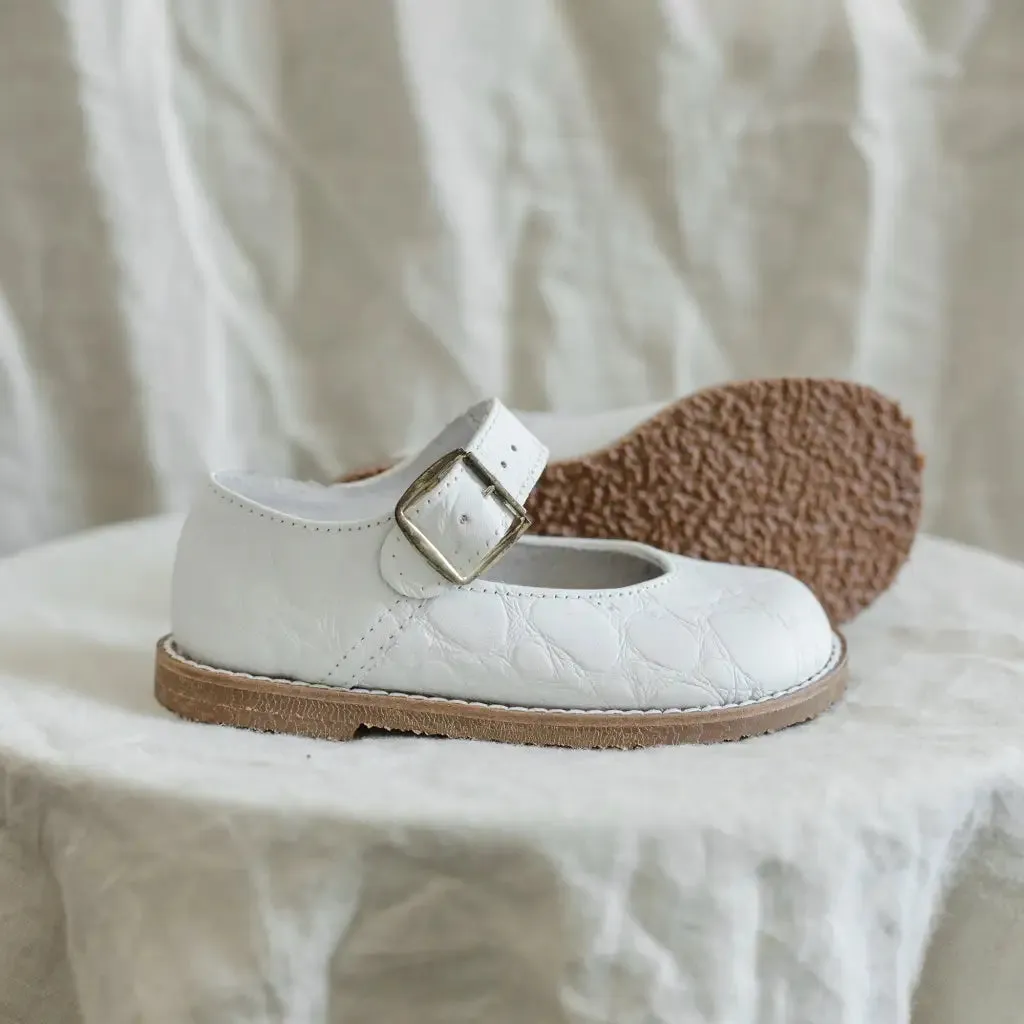 Ventilated Mesh Long Distance Etta Mary Jane - White Pebble