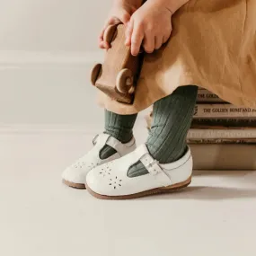 Flora T-Strap - Ivory Pebble waterproof