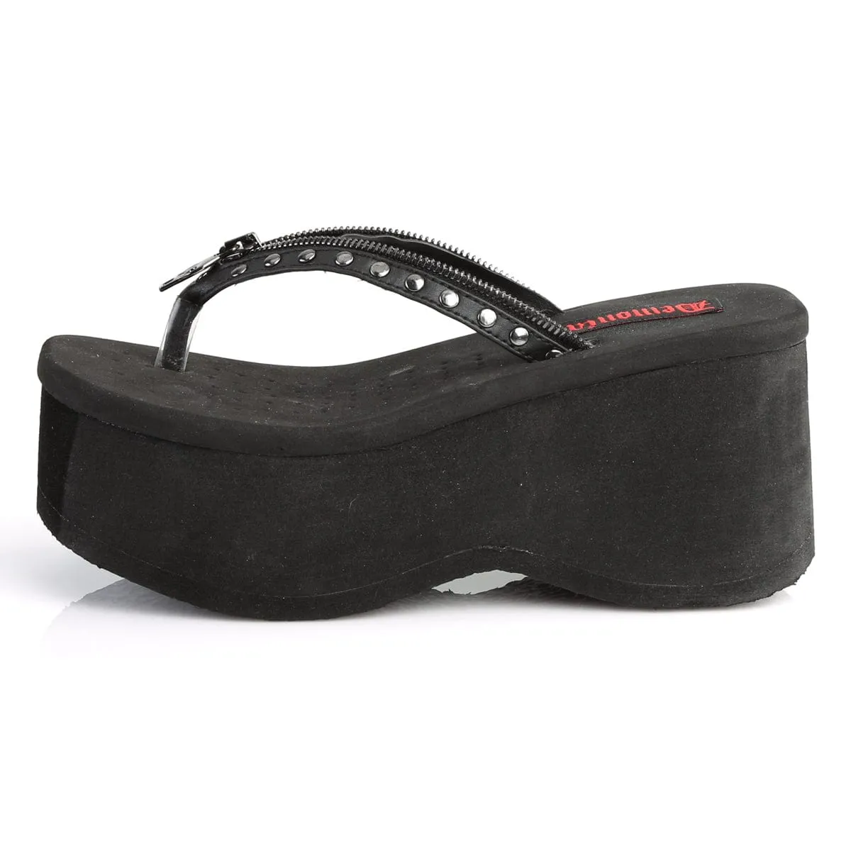 Casual Flip-flops All-Purpose Footwear FUNN-33 Black Vegan Leather