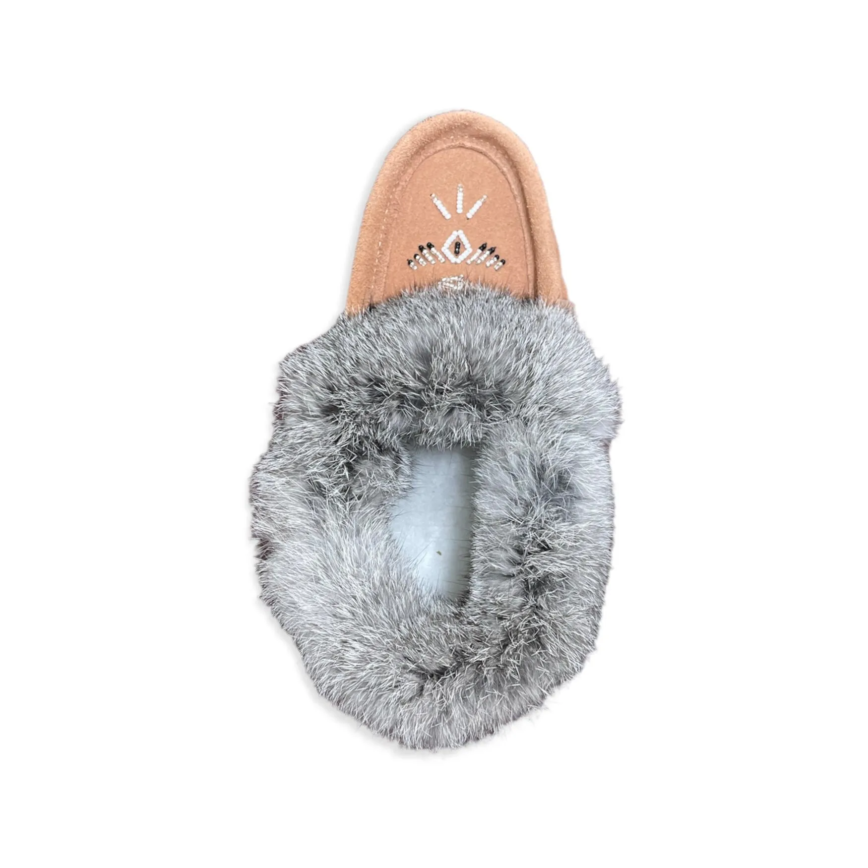 Fur Moccasin - Cappuccino Suede Slip-Resistant Sole