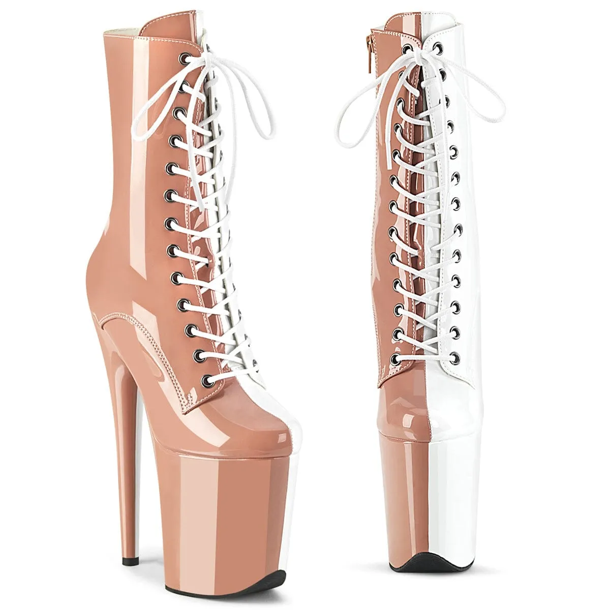 FLAMINGO-1040TT Blush-White Patent/Blush-White Shock Guard