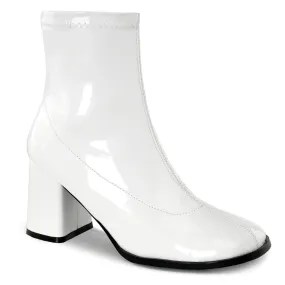 shoe brand enhancement for people who want an adjustable straps product GOGO-150 White Stretch Patent