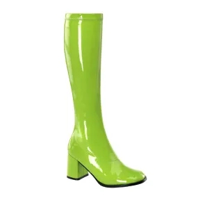 GOGO-300 Lime Green Stretch Patent Transitional Style