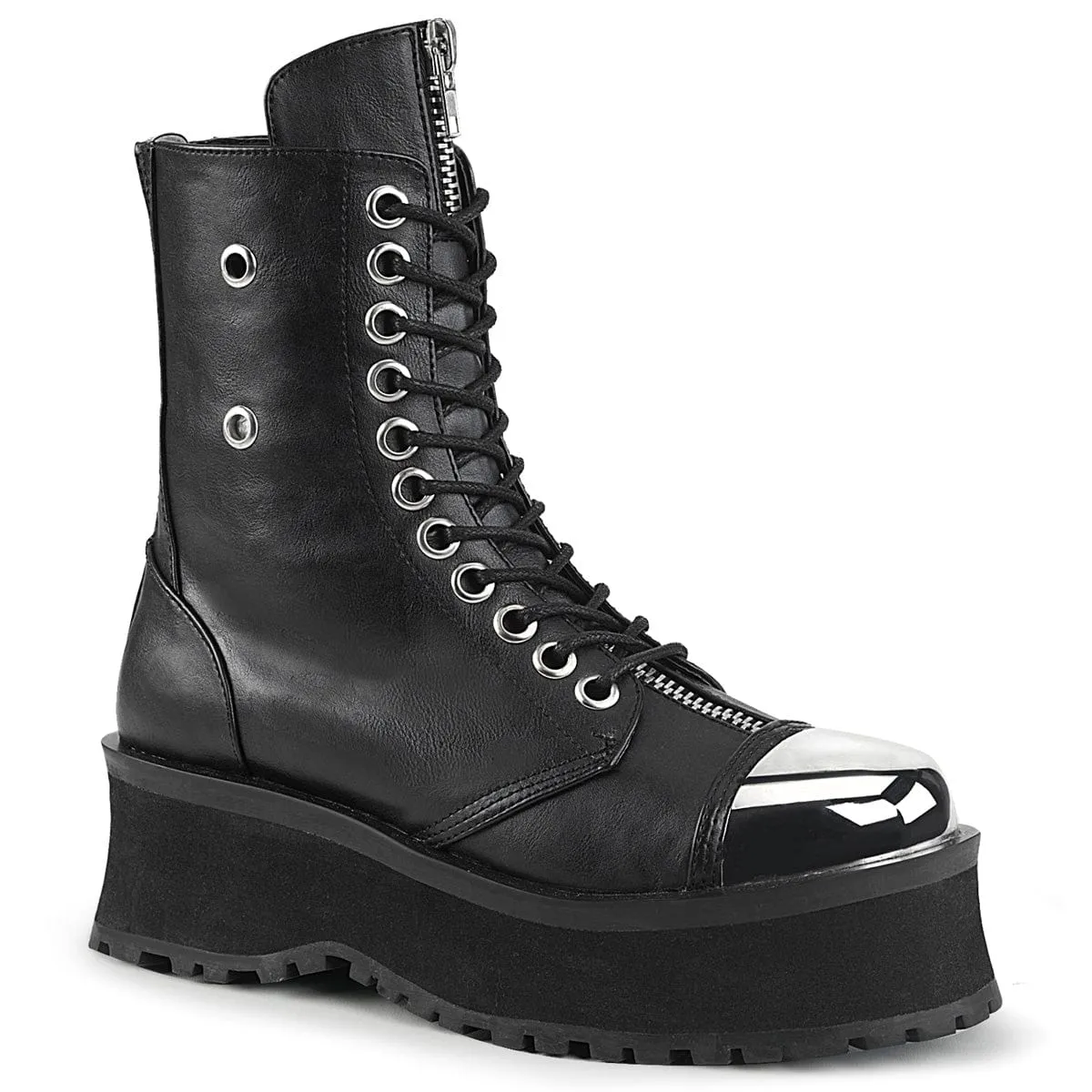 Rugged Style GRAVEDIGGER-10 Black Vegan Leather