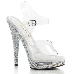 SULTRY-608DM Clear/Silver Multi Rhinestones Casual Platform Heels