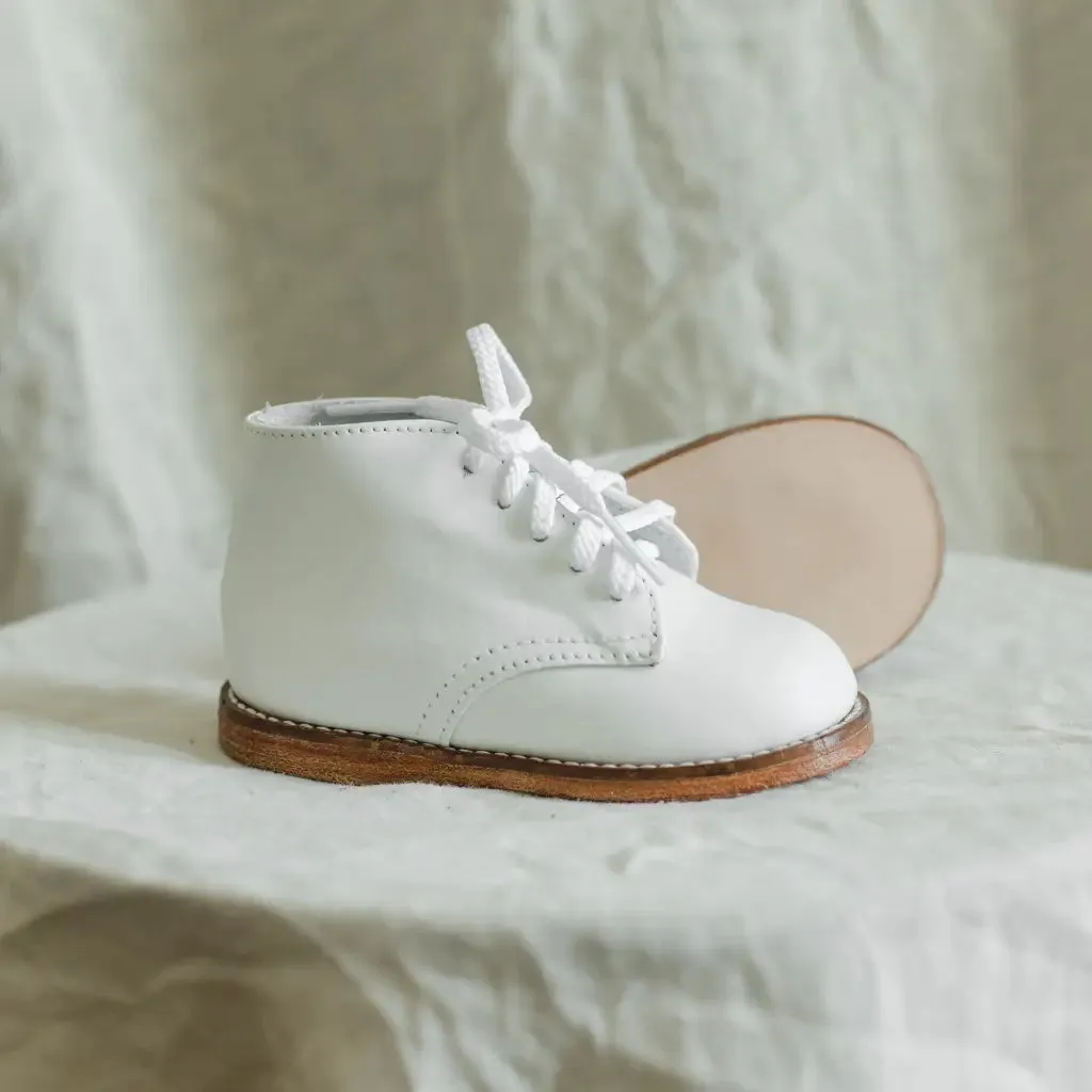 Breathable Beach Walk Henry First Walker - White (Leather Sole)