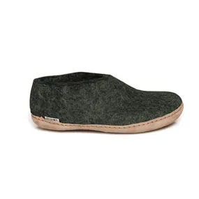 Comfortable Fit System Soft Touch Shoe with Leather Sole - Forest