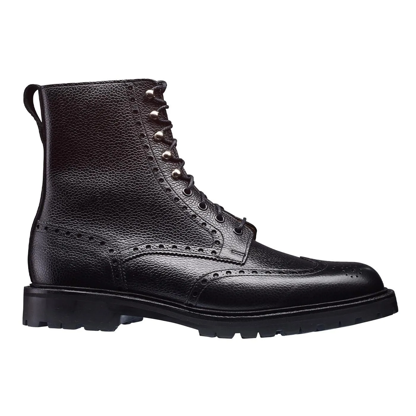 Mud Ground Lace-Up Design Islay Black Scotch Grain