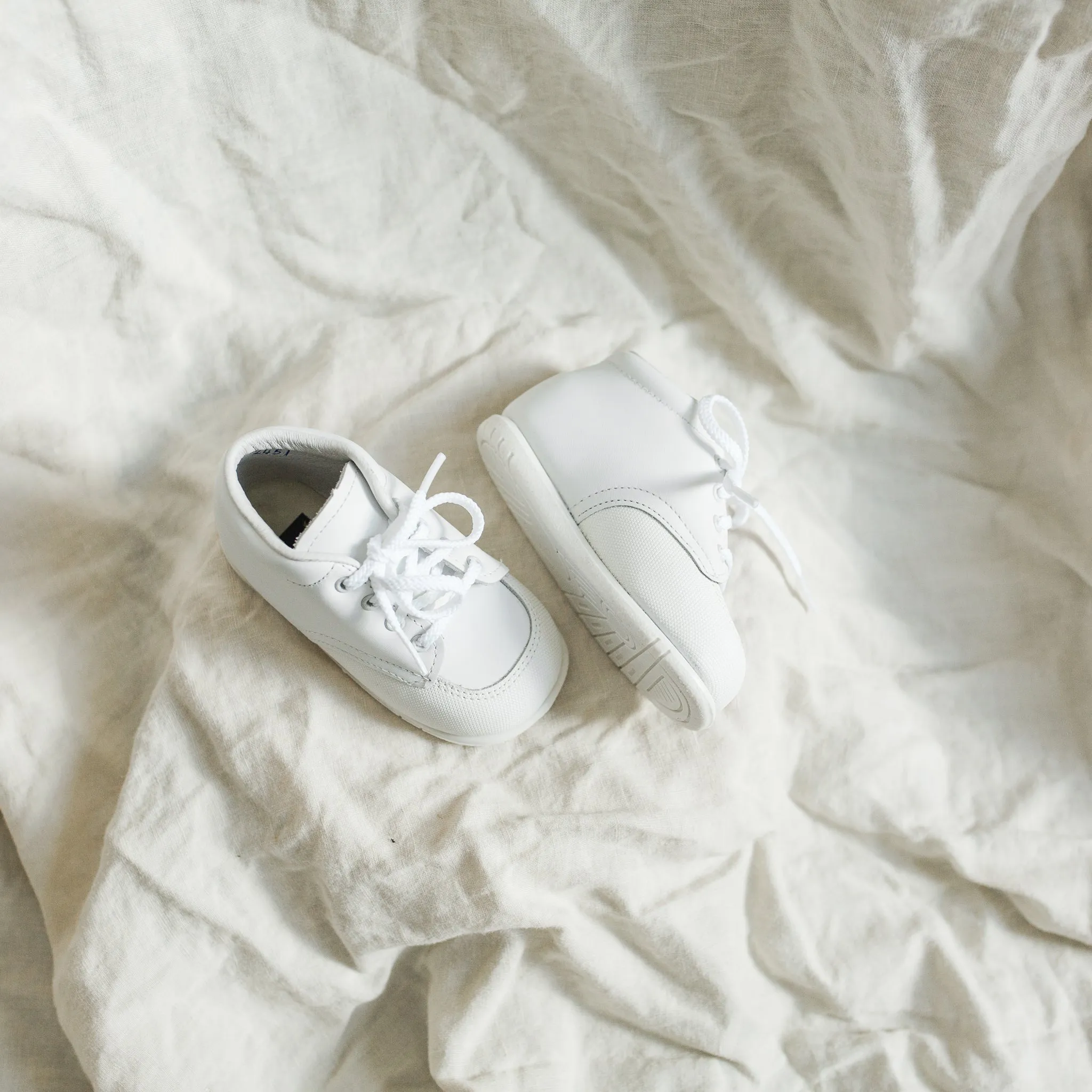 Leather Touch Jamie First Walker - White (Scuff Tip)