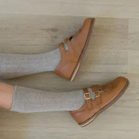 Kiltie T-Strap - Cognac Spring Jump Work