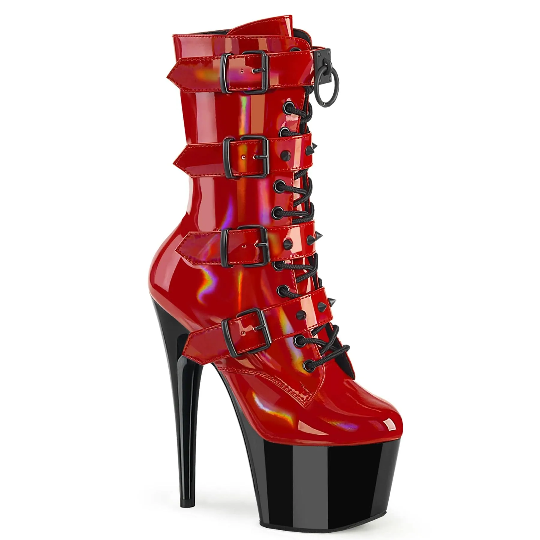 ADORE-1046TT Red Hologram Patent/Black Winter Walk Trendy Design
