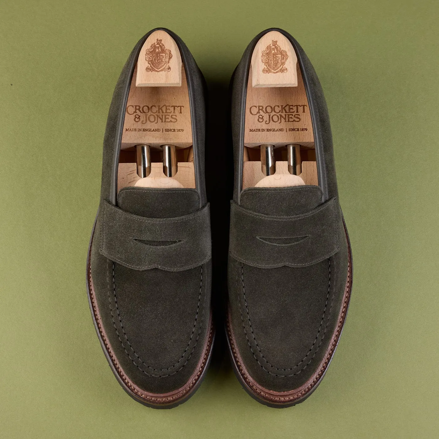 Easy Wash Gloss Shine Boston 2 Earth Green Suede