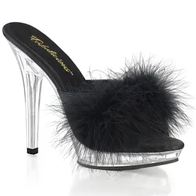Comfortable fit LIP-101-8 Black Satin-Fur/Clear