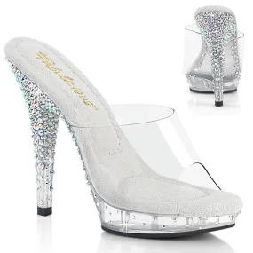 Boardwalk Glam Simple Style LIP-101CAS Shoes Clear/Silver AB Rhinestone
