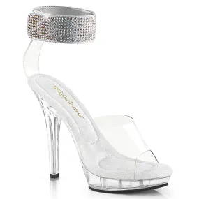 LIP-142 Clear/Clear Block Heel Bridal Shoes with Embellishments