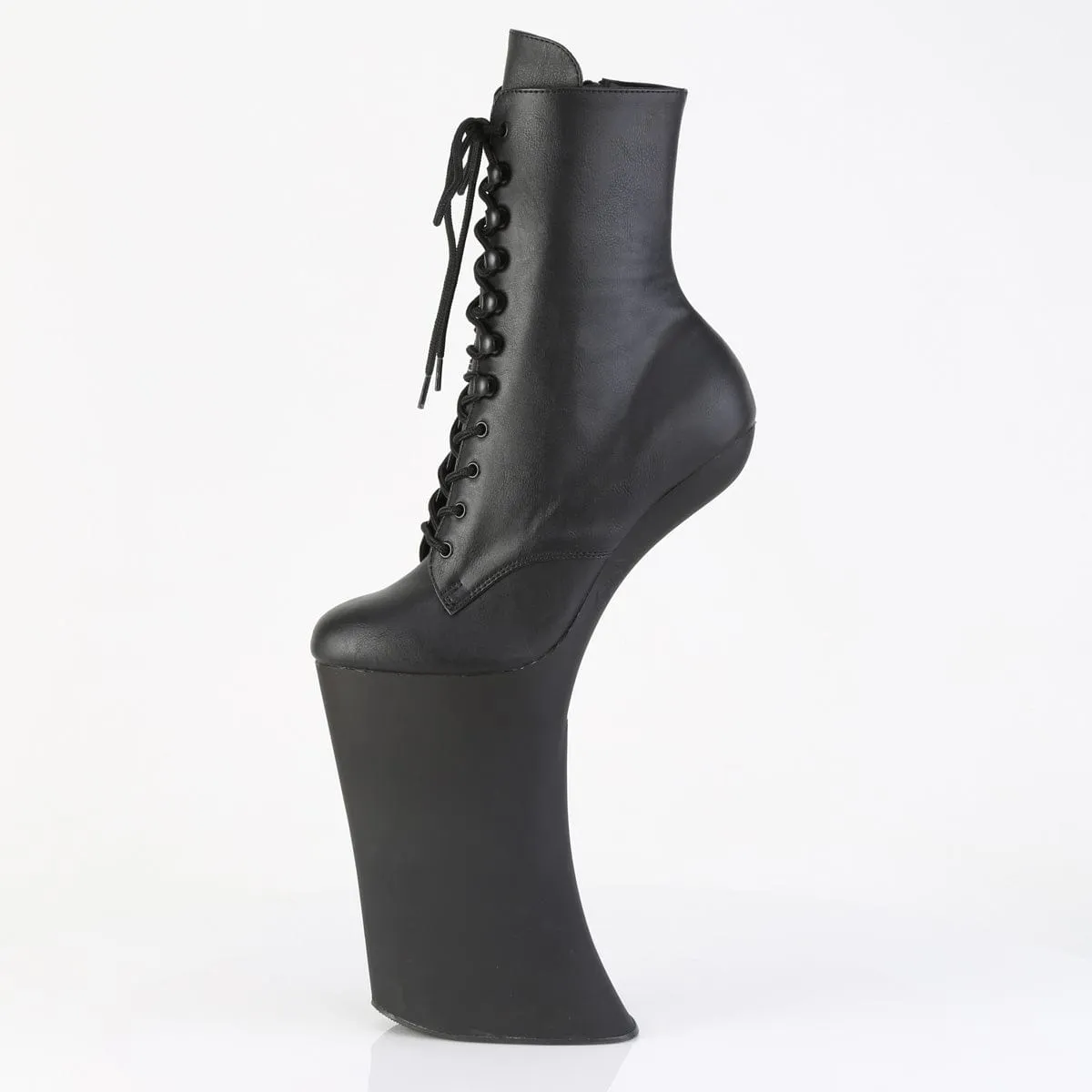 Neutral Build Versatile Style FORBIDDEN-1020 Platform Shoes Black Faux Leather/Black Matte