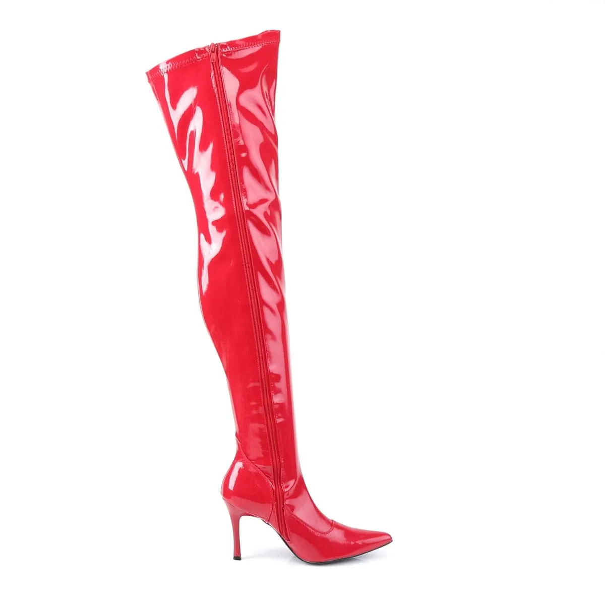 LUST-3000 Red Stretch Patent Comfortable Boots Daily Commuter