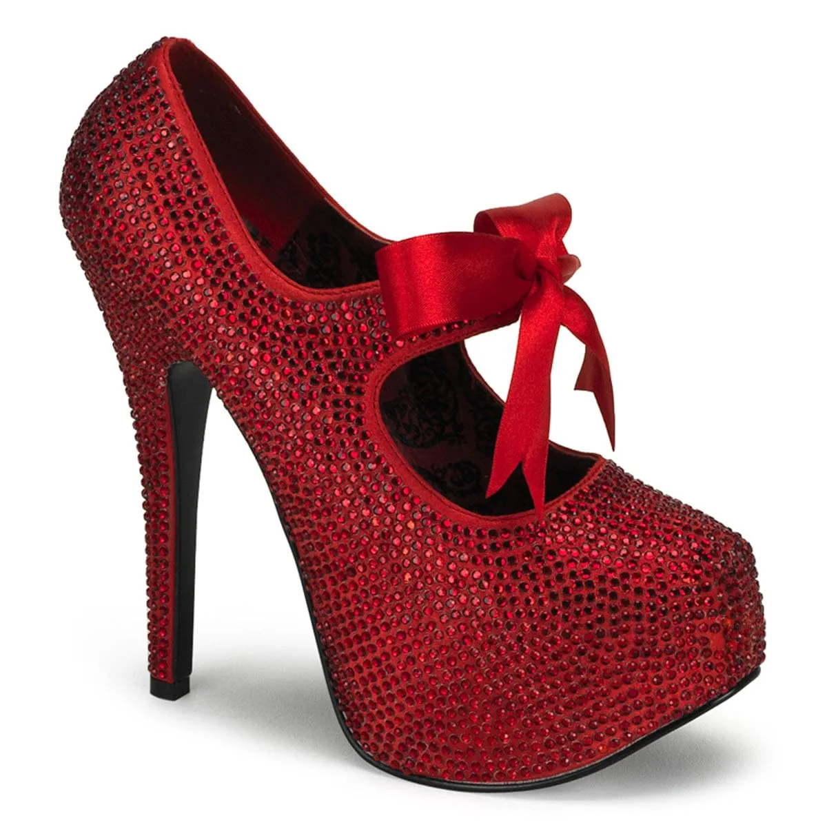 Stylish Design TEEZE-04R Red Rhinestones
