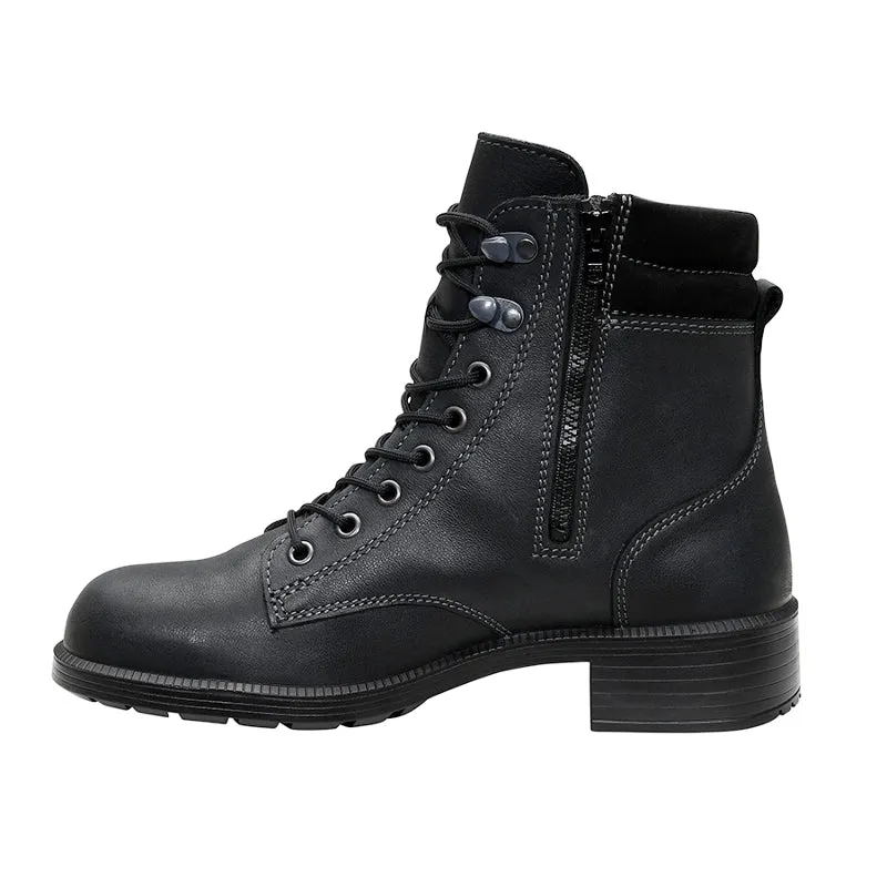 NIKOLA Women's Side Zip Work Boot Leather Night Glow Reinforced toe