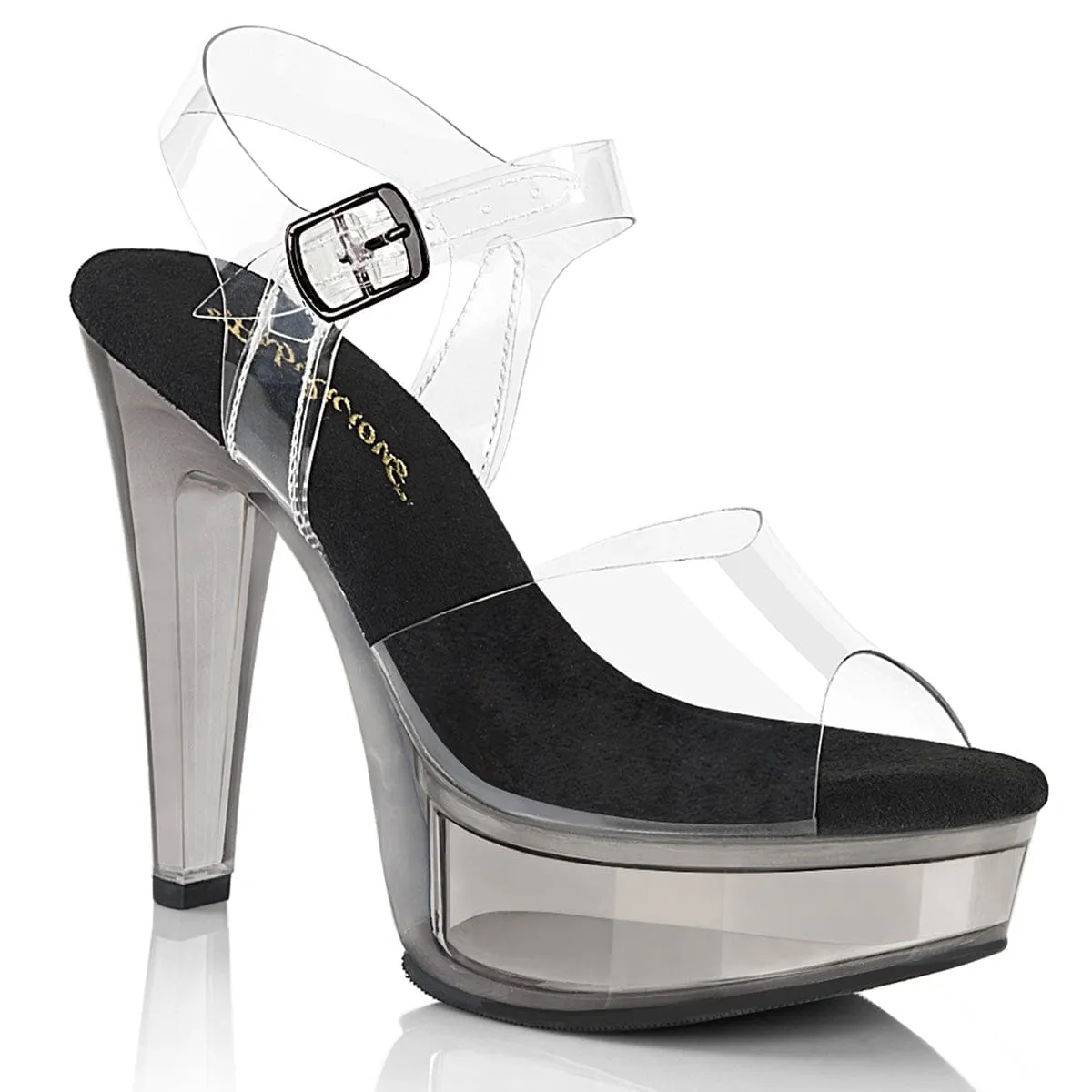 MARTINI-508 Clear-Black/Smoke Tinted Comfort Fit Dressy High Heels